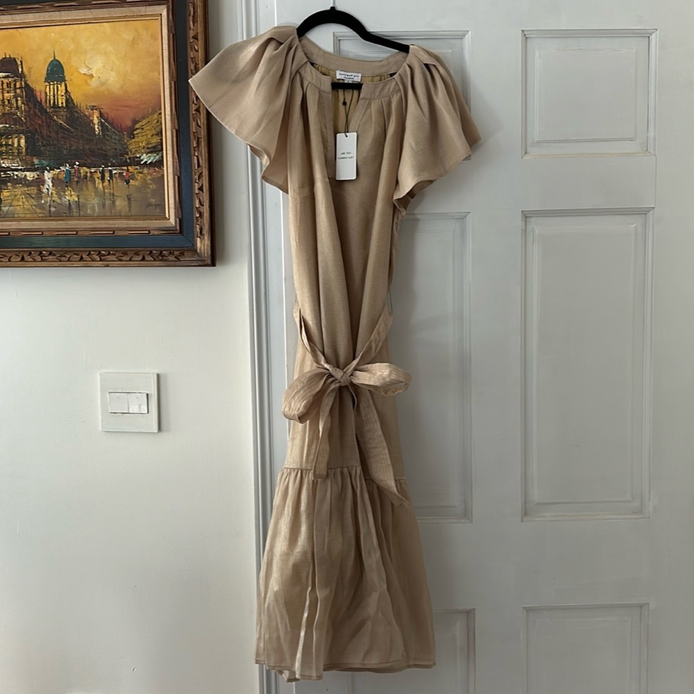 NWT, current air gold tiered dress